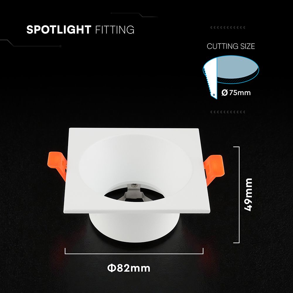 GU10 Fitting Aluminum Deep Anti Glare Square White V-TAC 24224VT