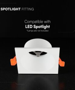 GU10 Fitting Aluminum Deep Anti Glare Square White V-TAC 24224VT