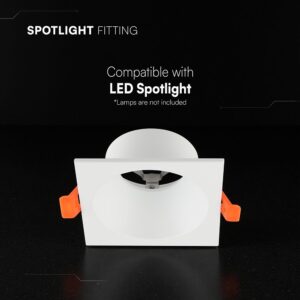GU10 Fitting Aluminum Deep Anti Glare Square White V-TAC 24224VT