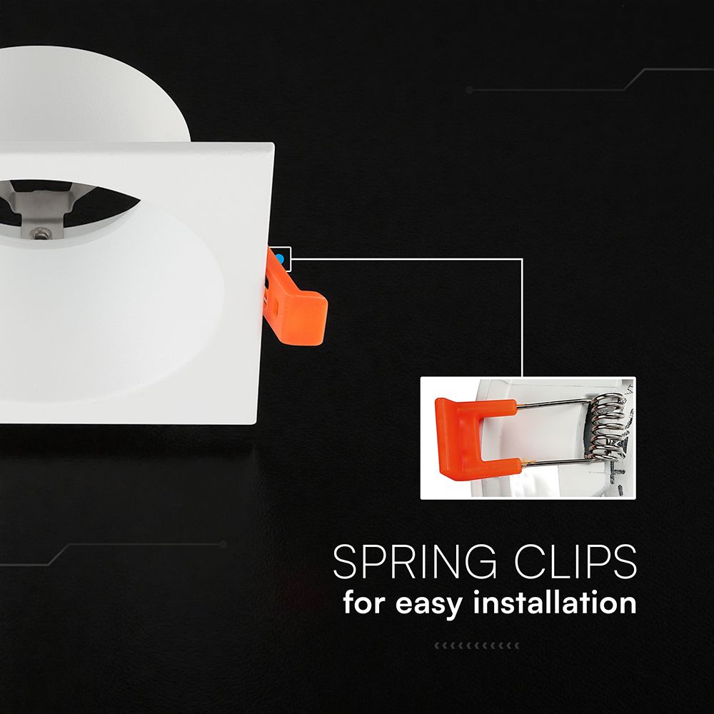 GU10 Fitting Aluminum Deep Anti Glare Square White V-TAC 24224VT