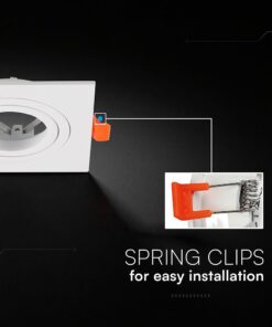 Βάση Σποτ GU10 – MR16 V-TAC Χωνευτή Τετράγωνη Λευκή Ματ 24226VT