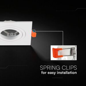 Βάση Σποτ GU10 – MR16 V-TAC Χωνευτή Τετράγωνη Λευκή Ματ 24226VT