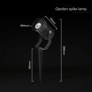 Φωτιστικό Σποτ Κήπου Καρφωτό Αλουμινίου GU10 Μαύρο IP65 V-TAC 24227VT