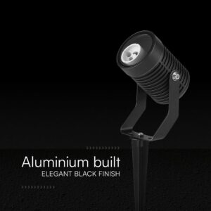 Φωτιστικό Σποτ Κήπου Καρφωτό Αλουμινίου GU10 Μαύρο IP65 V-TAC 24227VT