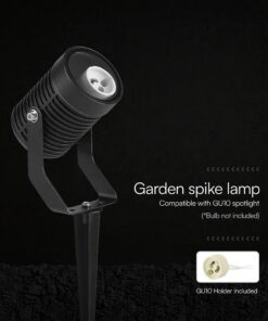 Φωτιστικό Σποτ Κήπου Καρφωτό Αλουμινίου GU10 Μαύρο IP65 V-TAC 24227VT