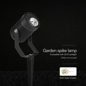 Φωτιστικό Σποτ Κήπου Καρφωτό Αλουμινίου GU10 Μαύρο IP65 V-TAC 24227VT