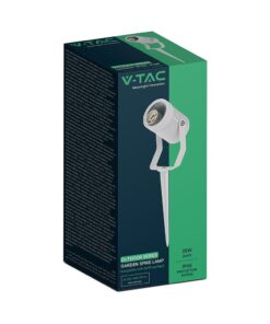 Φωτιστικό Σποτ Κήπου Καρφωτό Αλουμινίου GU10 Λευκό IP65 V-TAC 24228VT