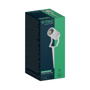 Φωτιστικό Σποτ Κήπου Καρφωτό Αλουμινίου GU10 Λευκό IP65 V-TAC 24228VT