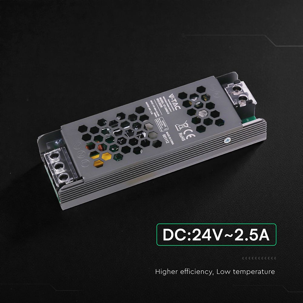 Τροφοδοτικό για LED 60W 24V IP20 Μεταλλικό V-TAC 24236VT