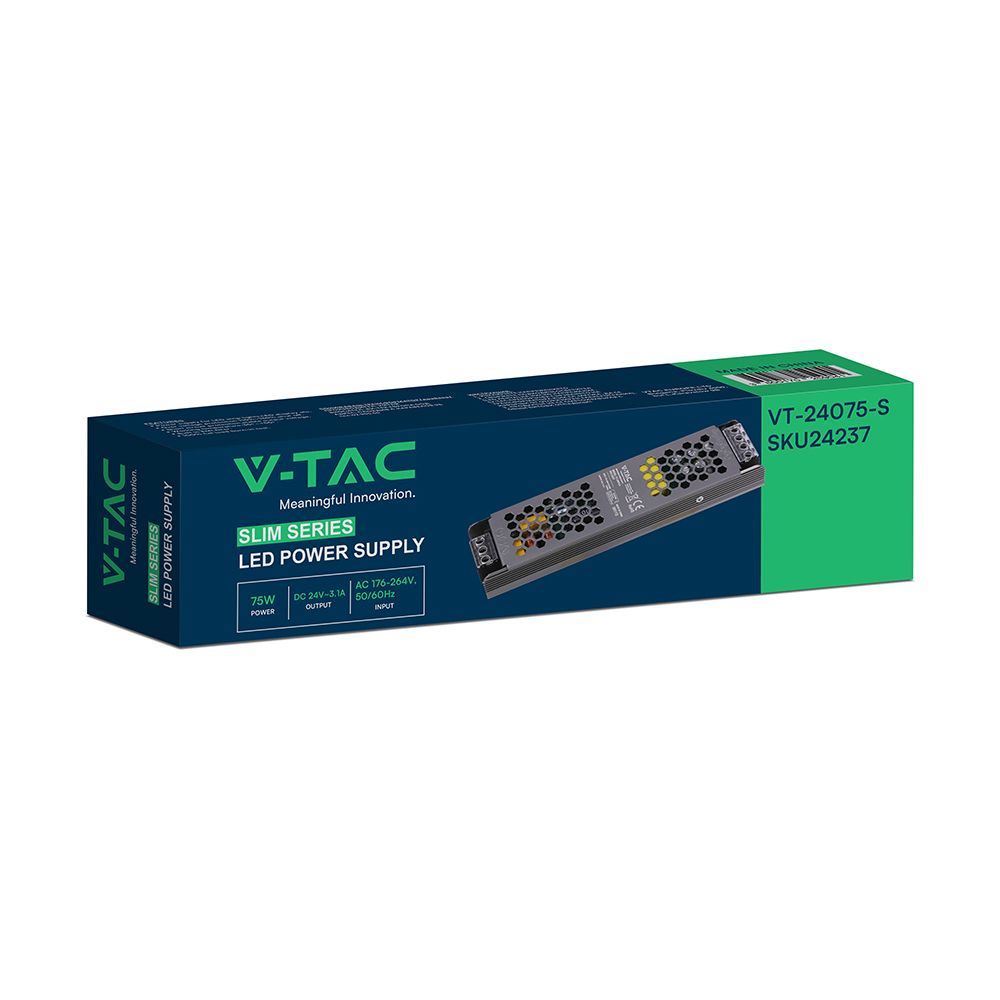 Τροφοδοτικό για LED 75W 12V IP20 Μεταλλικό V-TAC 24237VT