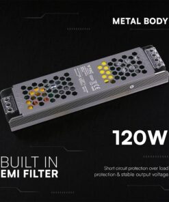 Τροφοδοτικό SLIM για LED 120W 24V 5A IP20 Μεταλλικό V-TAC 24238VT