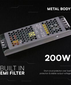 Τροφοδοτικό SLIM για LED 200W 24V 8.25A IP20 Μεταλλικό V-TAC 24240VT