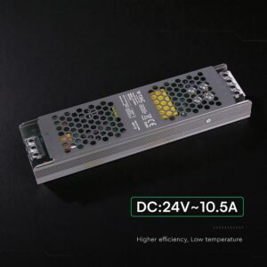 Τροφοδοτικό SLIM για LED 250W 24V 10.5A IP20 Μεταλλικό V-TAC 24241VT