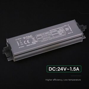 Τροφοδοτικό V-TAC για LED 36W 24V 1.5A IP67 Αδιάβροχο Μεταλλικό 24243VT