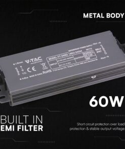 Τροφοδοτικό V-TAC για LED 60W 24V 12.5A IP67 Αδιάβροχο Μεταλλικό 24244VT