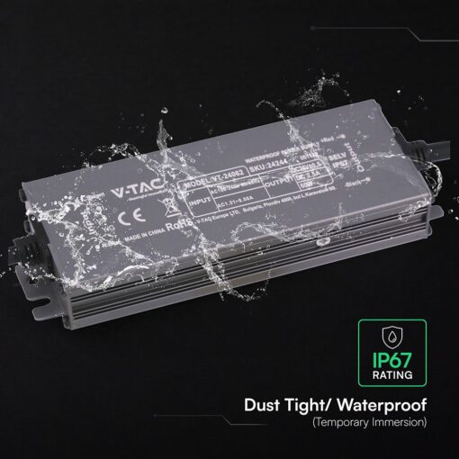 Τροφοδοτικό V-TAC για LED 60W 24V 12.5A IP67 Αδιάβροχο Μεταλλικό 24244VT