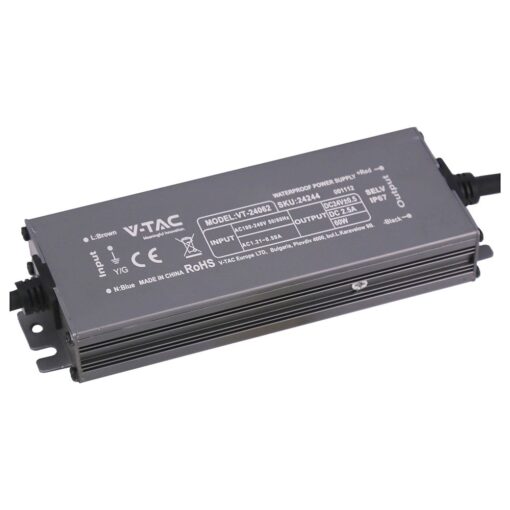 Τροφοδοτικό V-TAC για LED 60W 24V 12.5A IP67 Αδιάβροχο Μεταλλικό 24244VT