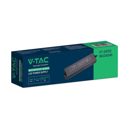 Τροφοδοτικό V-TAC για LED 100W 24V 4.5A IP67 Αδιάβροχο Μεταλλικό 24245VT