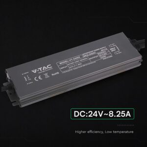 Τροφοδοτικό V-TAC για LED 200W 24V 8.25A IP67 Αδιάβροχο Μεταλλικό 24247VT