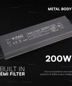 Τροφοδοτικό V-TAC για LED 200W 24V 8.25A IP67 Αδιάβροχο Μεταλλικό 24247VT