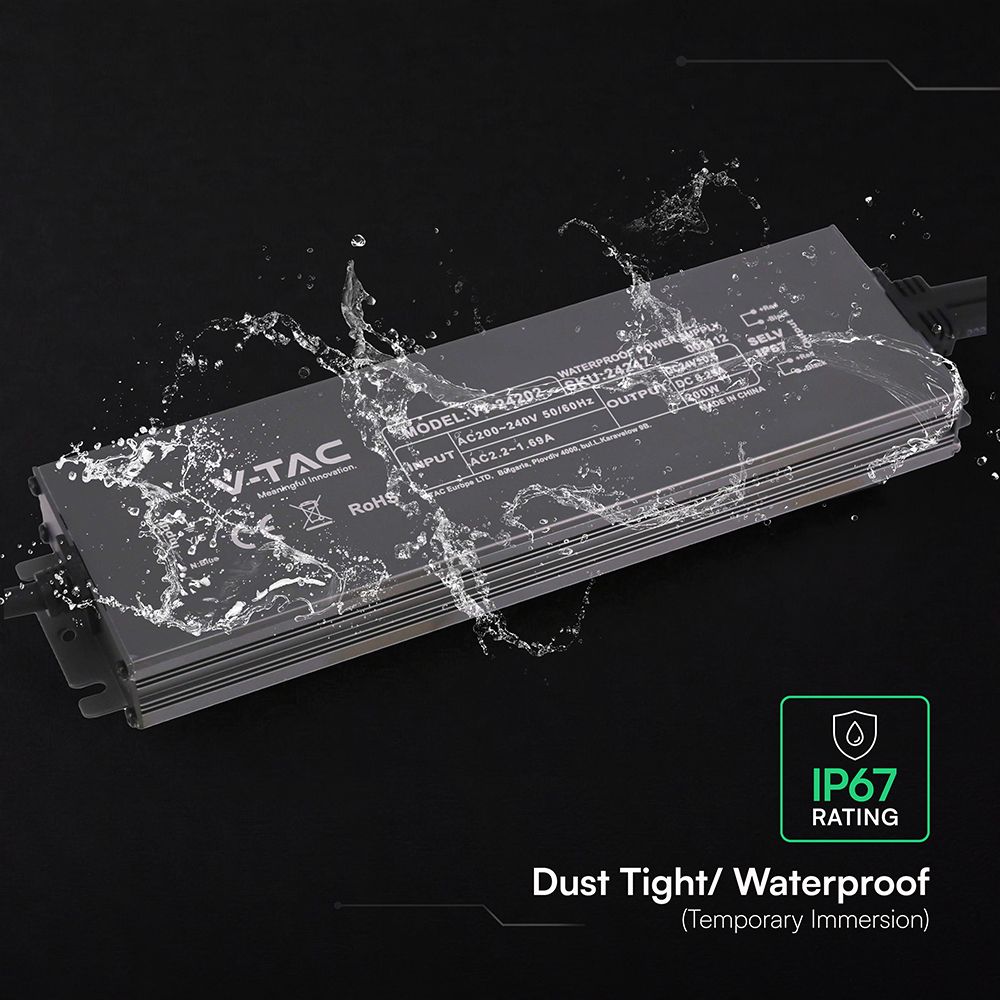 Τροφοδοτικό V-TAC για LED 200W 24V 8.25A IP67 Αδιάβροχο Μεταλλικό 24247VT