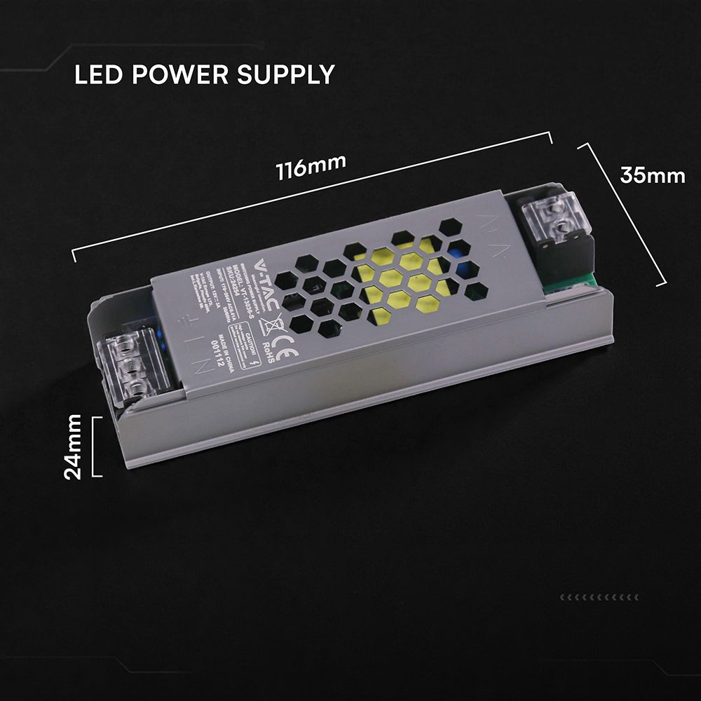Τροφοδοτικό για LED 36W 12V IP20 Μεταλλικό V-TAC 24254VT
