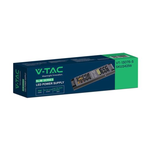 SLIM Power Supply – 75W 12V 6.25A IP20 V-TAC 24256VT