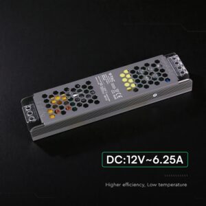 SLIM Power Supply – 75W 12V 6.25A IP20 V-TAC 24256VT