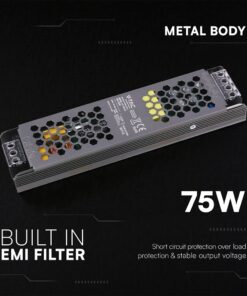 SLIM Power Supply – 75W 12V 6.25A IP20 V-TAC 24256VT