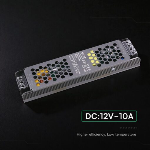 Τροφοδοτικό SLIM για LED 120W 12V IP20 Μεταλλικό V-TAC 24257VT