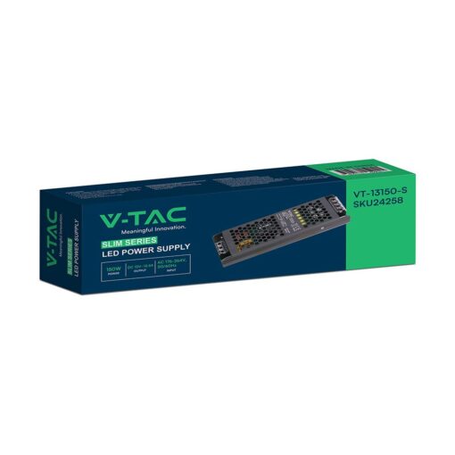 Τροφοδοτικό SLIM για LED 150W 12V 12.5A IP20 Μεταλλικό V-TAC 24258VT