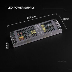 Τροφοδοτικό SLIM για LED 200W 12V 16.5A IP20 Μεταλλικό V-TAC 24259VT