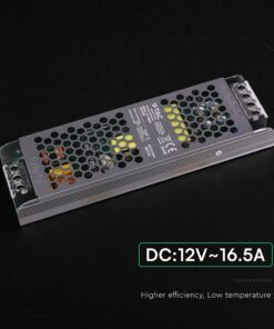 Τροφοδοτικό SLIM για LED 200W 12V 16.5A IP20 Μεταλλικό V-TAC 24259VT