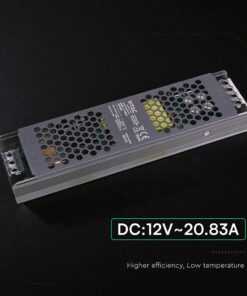 Τροφοδοτικό SLIM για LED 250W 12V 20.83A IP20 Μεταλλικό V-TAC 24260VT