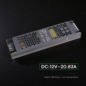 Τροφοδοτικό SLIM για LED 250W 12V 20.83A IP20 Μεταλλικό V-TAC 24260VT