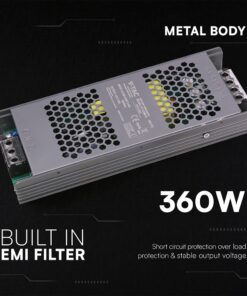 Τροφοδοτικό SLIM για LED 360W 24V 15A IP20 Μεταλλικό V-TAC 24261VT