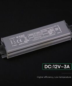 Τροφοδοτικό V-TAC για LED 36W 12V 3A IP67 Αδιάβροχο Μεταλλικό 24262VT
