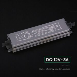 Τροφοδοτικό V-TAC για LED 36W 12V 3A IP67 Αδιάβροχο Μεταλλικό 24262VT
