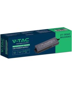Τροφοδοτικό V-TAC για LED 60W 12V 5A IP67 Αδιάβροχο Μεταλλικό 24263VT