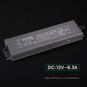 Τροφοδοτικό V-TAC για LED 100W 12V 8.3A IP67 Αδιάβροχο Μεταλλικό 24264VT