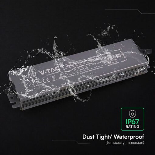 Τροφοδοτικό V-TAC για LED 100W 12V 8.3A IP67 Αδιάβροχο Μεταλλικό 24264VT