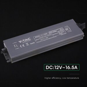 Τροφοδοτικό V-TAC για LED 200W 12V 16.5A IP67 Αδιάβροχο Μεταλλικό 24266VT