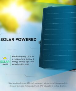 30W LED Ηλιακός Προβολέας Μαύρος CCT 3000lm IP65 με Ανιχνευτή Κίνησης & Τηλεχειριστήριο V-TAC 24277VT