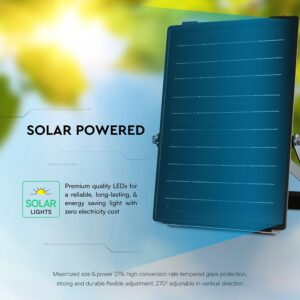 30W LED Ηλιακός Προβολέας Μαύρος CCT 3000lm IP65 με Ανιχνευτή Κίνησης & Τηλεχειριστήριο V-TAC 24277VT