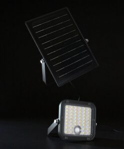 30W LED Ηλιακός Προβολέας Μαύρος CCT 3000lm IP65 με Ανιχνευτή Κίνησης & Τηλεχειριστήριο V-TAC 24277VT