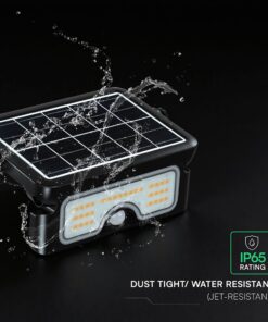 7W LED Ηλιακός Προβολέας Μαύρος CCT 900lm IP65 με Ανιχνευτή Κίνησης V-TAC 24341VT