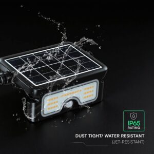 7W LED Ηλιακός Προβολέας Μαύρος CCT 900lm IP65 με Ανιχνευτή Κίνησης V-TAC 24341VT