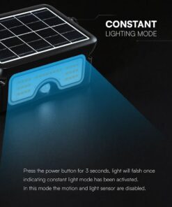 7W LED Ηλιακός Προβολέας Μαύρος CCT 900lm IP65 με Ανιχνευτή Κίνησης V-TAC 24341VT