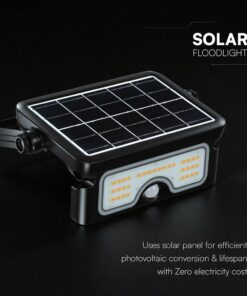 7W LED Ηλιακός Προβολέας Μαύρος CCT 900lm IP65 με Ανιχνευτή Κίνησης V-TAC 24341VT