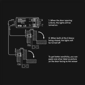 V-TAC Αισθητήρας Κίνησης Υπερύθρων Χειρός & Πόρτας 5-6cm 24357VT